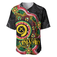 Vanuatu Personalised Baseball Jersey Aboriginal Dot Paitnting - Polynesian Pride