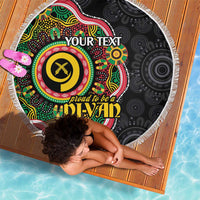 Vanuatu Personalised Beach Blanket Aboriginal Dot Paitnting - Polynesian Pride