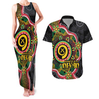 Vanuatu Personalised Couples Matching Tank Maxi Dress and Hawaiian Shirt Aboriginal Dot Paitnting - Polynesian Pride