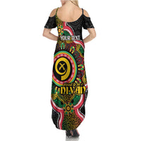 Vanuatu Personalised Family Matching Summer Maxi Dress and Hawaiian Shirt Aboriginal Dot Paitnting - Polynesian Pride