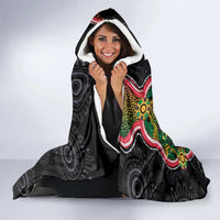 Vanuatu Personalised Hooded Blanket Aboriginal Dot Paitnting - Polynesian Pride