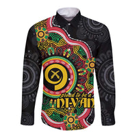 Vanuatu Personalised Long Sleeve Button Shirt Aboriginal Dot Paitnting - Polynesian Pride