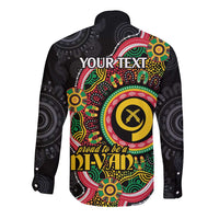 Vanuatu Personalised Long Sleeve Button Shirt Aboriginal Dot Paitnting - Polynesian Pride