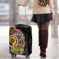 Vanuatu Personalised Luggage Cover Aboriginal Dot Paitnting - Polynesian Pride