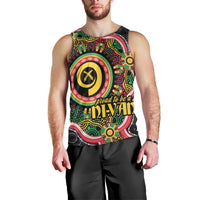Vanuatu Personalised Men Tank Top Aboriginal Dot Paitnting - Polynesian Pride