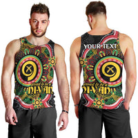 Vanuatu Personalised Men Tank Top Aboriginal Dot Paitnting - Polynesian Pride