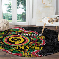Vanuatu Personalised Round Carpet Aboriginal Dot Paitnting - Polynesian Pride