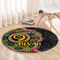 Vanuatu Personalised Round Carpet Aboriginal Dot Paitnting - Polynesian Pride