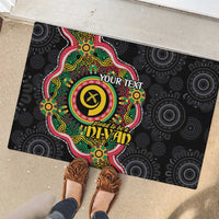 Vanuatu Personalised Rubber Doormat Aboriginal Dot Paitnting - Polynesian Pride