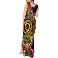 Vanuatu Personalised Tank Maxi Dress Aboriginal Dot Paitnting - Polynesian Pride