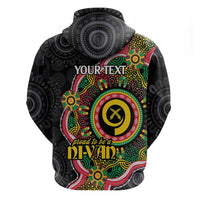 Vanuatu Personalised Zip Hoodie Aboriginal Dot Paitnting - Polynesian Pride