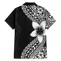 Lotu Tamaiti White Sunday Family Matching Tank Maxi Dress and Hawaiian Shirt Pacific Plumeria Flowers - Black Version