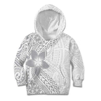 Lotu Tamaiti White Sunday Kid Hoodie Pacific Plumeria Flowers - White Version