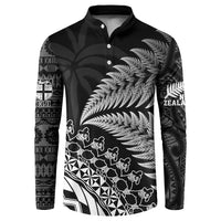 Custom Fiji New Zealand Rugby Button Sweatshirt Cibi Dance with Black Fern