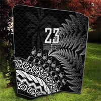 Custom Fiji New Zealand Rugby Quilt Cibi Dance with Black Fern