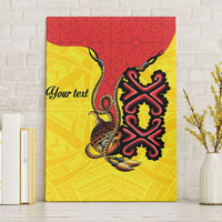 Personalised Papua New Guinea Oro Necklace Canvas Wall Art Gold Melanesia Traditional Pattern