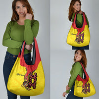 Personalised Papua New Guinea Oro Necklace Grocery Bag Gold Melanesia Traditional Pattern