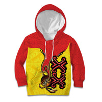 Personalised Papua New Guinea Oro Necklace Kid Hoodie Gold Melanesia Traditional Pattern