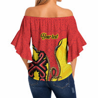 Personalised Papua New Guinea Oro Necklace Off Shoulder Wrap Waist Top Gold Melanesia Traditional Pattern LT9 - Polynesian Pride
