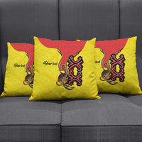Personalised Papua New Guinea Oro Necklace Pillow Cover Gold Melanesia Traditional Pattern