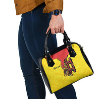Personalised Papua New Guinea Oro Necklace Shoulder Handbag Gold Melanesia Traditional Pattern