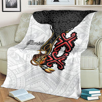Personalised Papua New Guinea Oro Necklace Blanket Black Melanesia Traditional Pattern