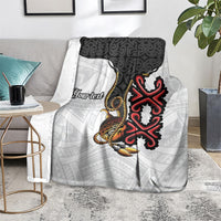 Personalised Papua New Guinea Oro Necklace Blanket Black Melanesia Traditional Pattern