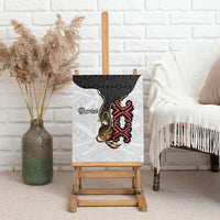 Personalised Papua New Guinea Oro Necklace Canvas Wall Art Black Melanesia Traditional Pattern