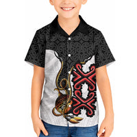 Personalised Papua New Guinea Oro Necklace Hawaiian Shirt Black Melanesia Traditional Pattern