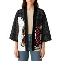 Personalised Papua New Guinea Oro Necklace Kimono Black Melanesia Traditional Pattern
