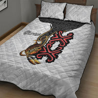 Personalised Papua New Guinea Oro Necklace Quilt Bed Set Black Melanesia Traditional Pattern