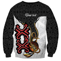 Personalised Papua New Guinea Oro Necklace Sweatshirt Black Melanesia Traditional Pattern