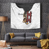 Personalised Papua New Guinea Oro Necklace Tapestry Black Melanesia Traditional Pattern