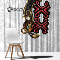 Personalised Papua New Guinea Oro Necklace Window Curtain Black Melanesia Traditional Pattern