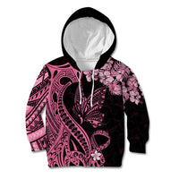 Polynesian Floral Butterfly Kid Hoodie Breast Cancer Pink Ribbon LT9 Hoodie Pink - Polynesian Pride