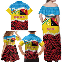 Personalised Torba PNG Forever Family Matching Off Shoulder Maxi Dress and Hawaiian Shirt Polynesian Sand Art - Polynesian Pride