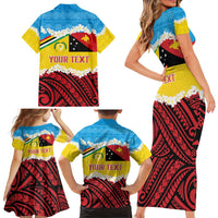 Personalised Torba PNG Forever Family Matching Short Sleeve Bodycon Dress and Hawaiian Shirt Polynesian Sand Art - Polynesian Pride