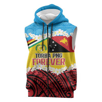 Personalised Torba PNG Forever Sleeveless Zip Hoodie Polynesian Sand Art LT9 Green - Polynesian Pride