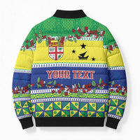 Personalised Malampa Fiji Forever Bomber Puffer Jacket Tagimoucia Polynesian Sand Drawing - Polynesian Pride