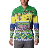 Personalised Malampa Fiji Forever Button Sweatshirt Tagimoucia Polynesian Sand Drawing - Polynesian Pride