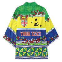 Personalised Malampa Fiji Forever Kimono Tagimoucia Polynesian Sand Drawing - Polynesian Pride