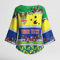 Personalised Malampa Fiji Forever Kimono Sleeve Blouse Tagimoucia Polynesian Sand Drawing - Polynesian Pride