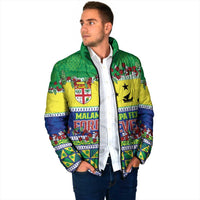 Personalised Malampa Fiji Forever Padded Jacket Tagimoucia Polynesian Sand Drawing - Polynesian Pride