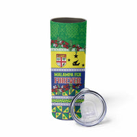 Personalised Malampa Fiji Forever Skinny Tumbler Tagimoucia Polynesian Sand Drawing - Polynesian Pride