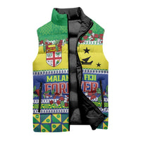 Personalised Malampa Fiji Forever Sleeveless Puffer Jacket Tagimoucia Polynesian Sand Drawing - Polynesian Pride