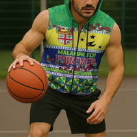 Personalised Malampa Fiji Forever Sleeveless Zip Hoodie Tagimoucia Polynesian Sand Drawing - Polynesian Pride