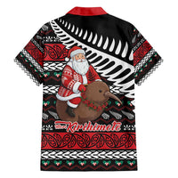 New Zealand Kiwi Santa Christmas Family Matching Off Shoulder Short Dress and Hawaiian Shirt He Wairua Kirihimete - Polynesian Pride