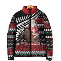 New Zealand Kiwi Santa Christmas Padded Jacket He Wairua Kirihimete - Polynesian Pride
