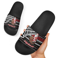New Zealand Kiwi Santa Christmas Slide Sandals He Wairua Kirihimete - Polynesian Pride