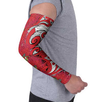 Personalised New Zealand Koru Pohutukawa Arm Sleeves Meri Kirihimete Aroha for Christmas - Polynesian Pride